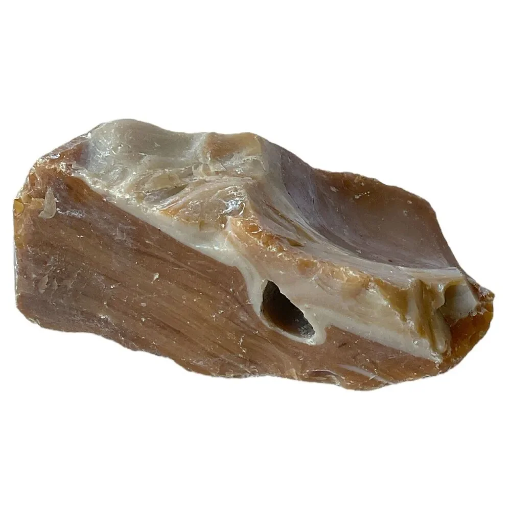 Carmel Cream Chocolate Swirl Art Glass Cullet Slag Glass #4XL215‎